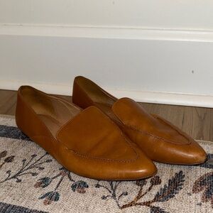 Madewell Cognac Brown Leather Pointed Loafers